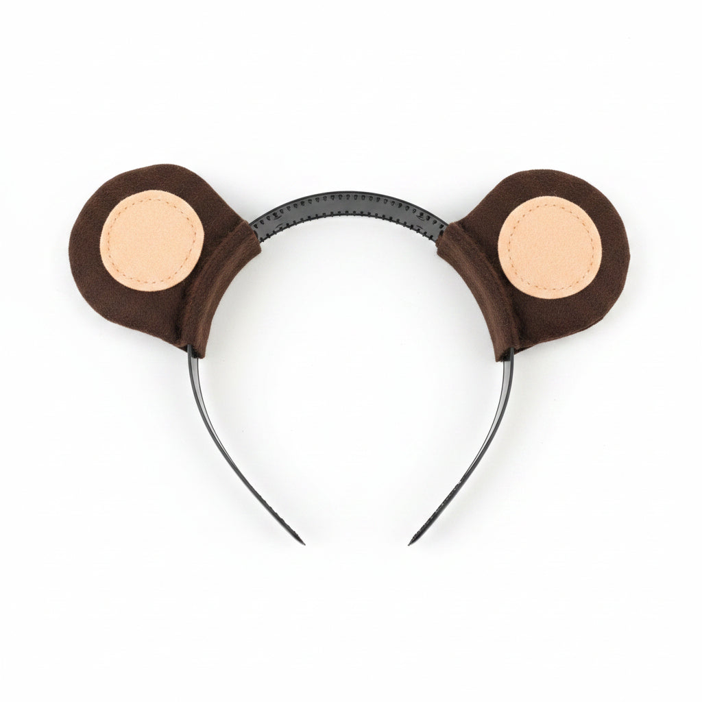 Black headband with brown ears on a white background