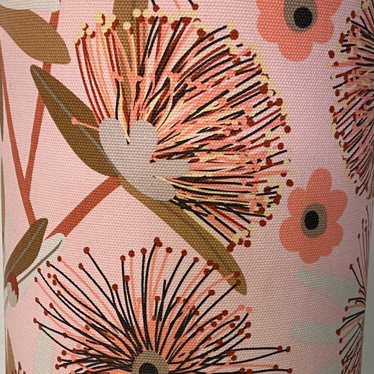 Brass Detailed Table Lamp with Blush Natives Shade