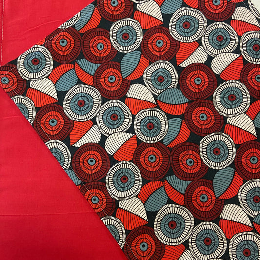 Reversible Placemats - Lined Spirals with Red Reverse (set of 4)