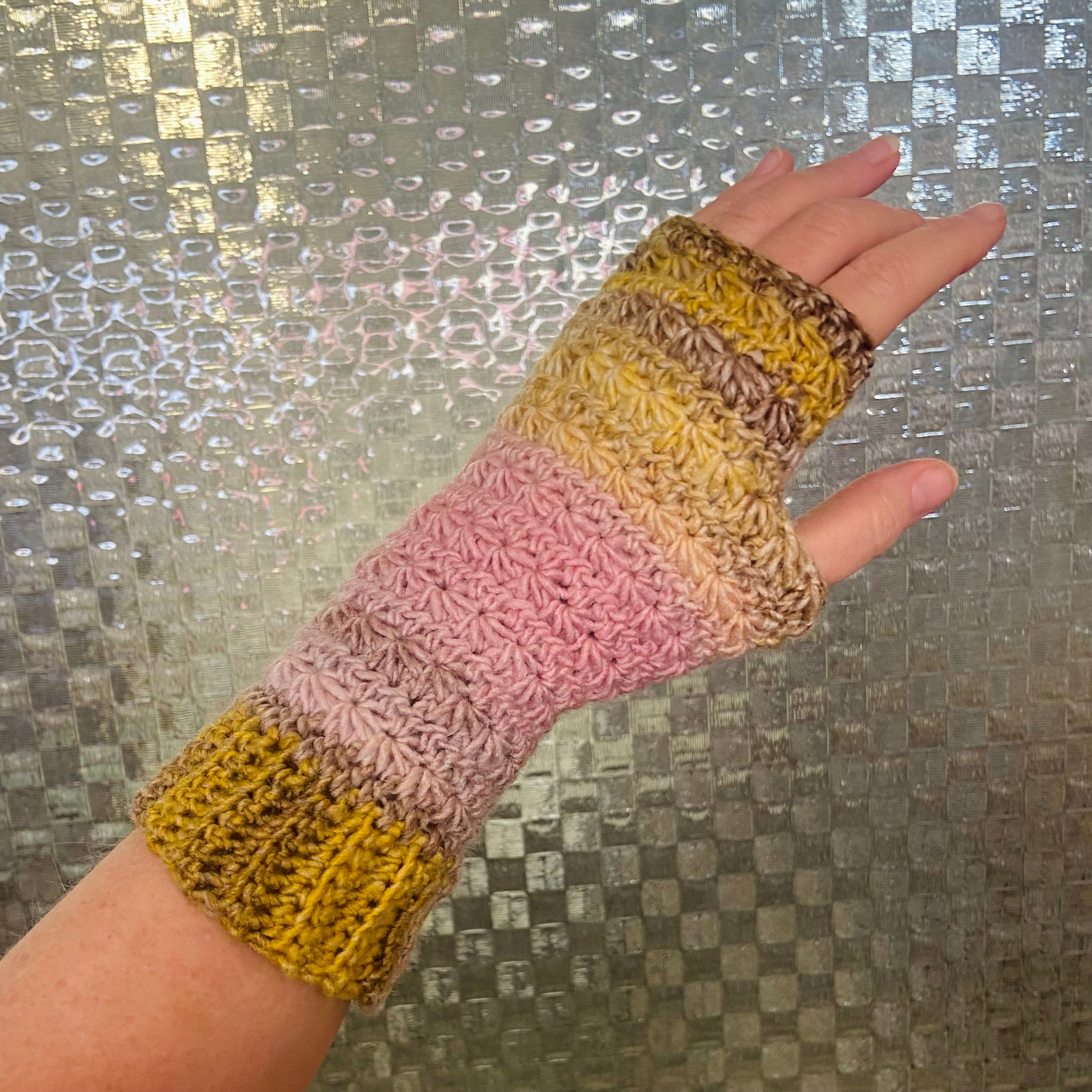 Crochet fingerless gloves - various colours