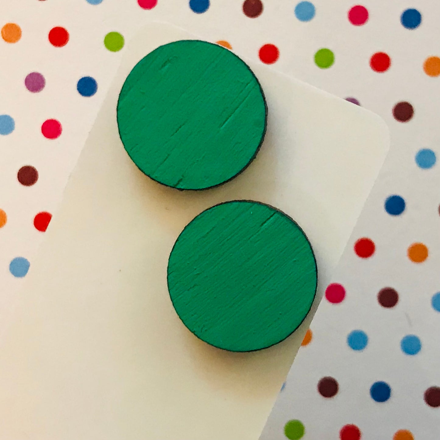 Novelty Studs Earrings - Graphic Wood