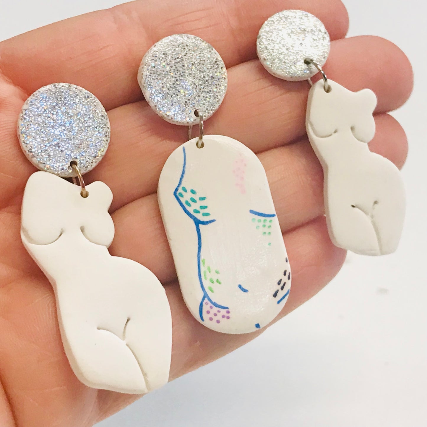 Handmade Polymer Clay Earrings - Femininity