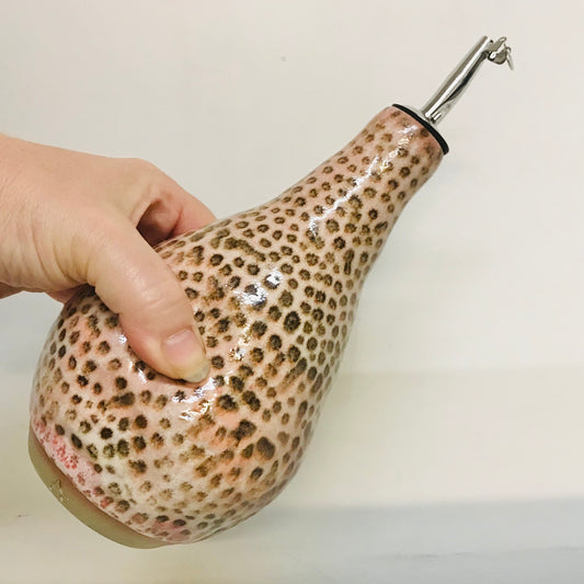 Handcrafted Pottery Arc Oil Bottle - Luxe Leopard (700mls)