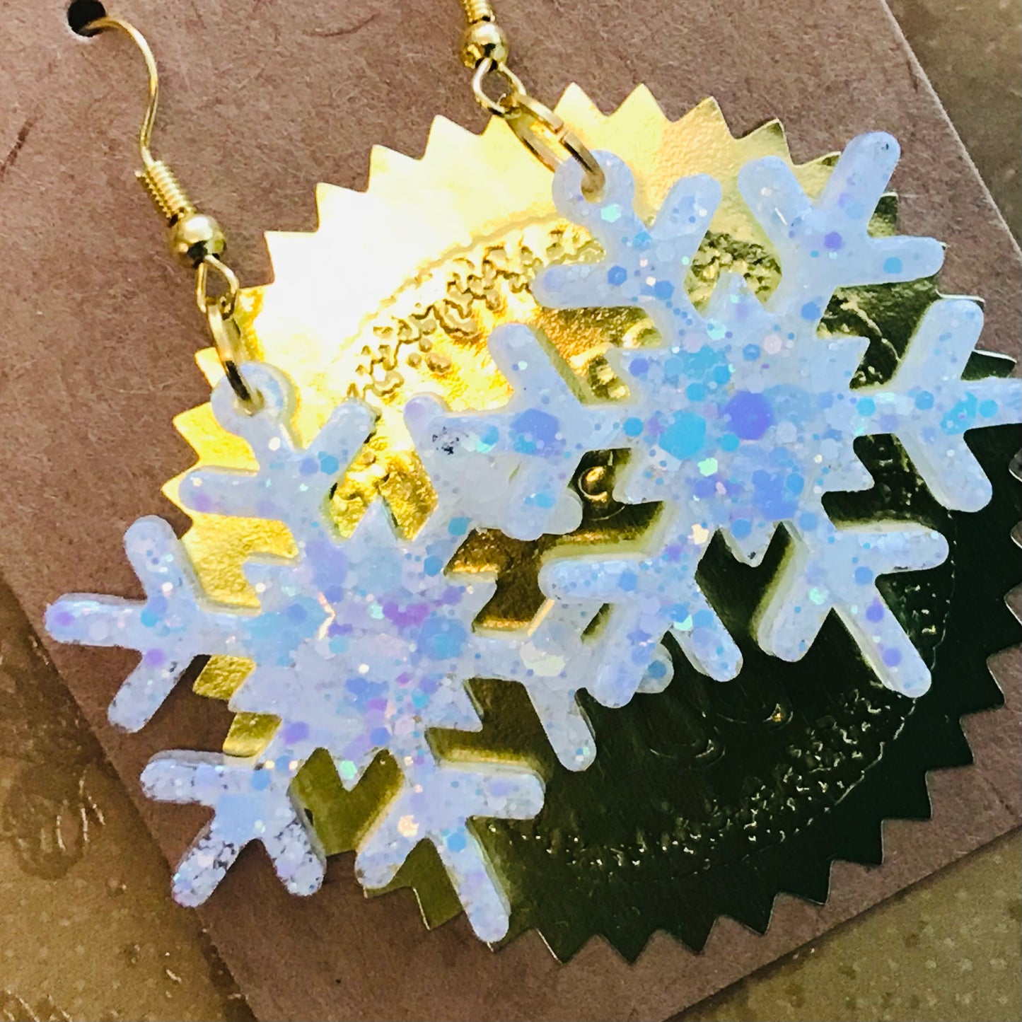 Novelty Resin Sparkle Christmas Dangle Earrings