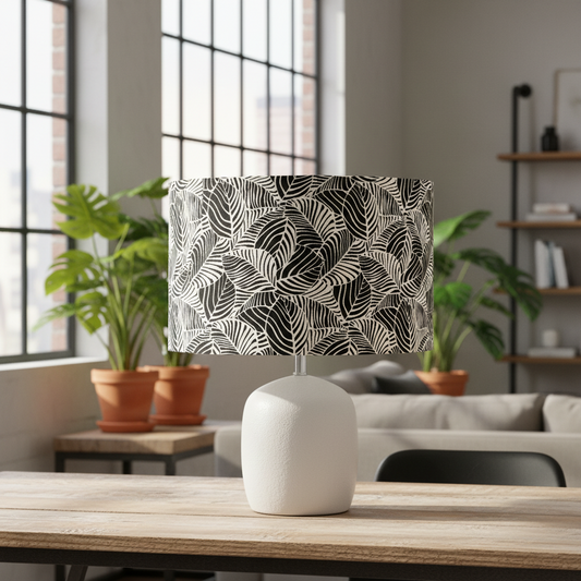 Custom Lamp Shade only - Monotone Leaves