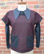 Women's Handmade Rider Vest - Aubergine Wool