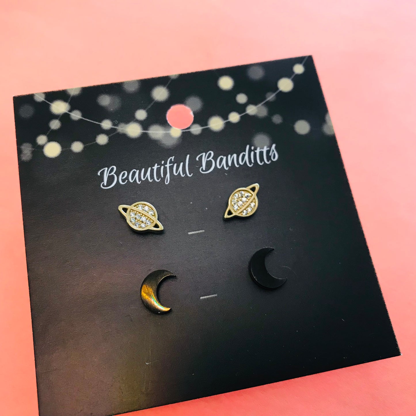 Mixed Metal Stud Earrings - Duo Set