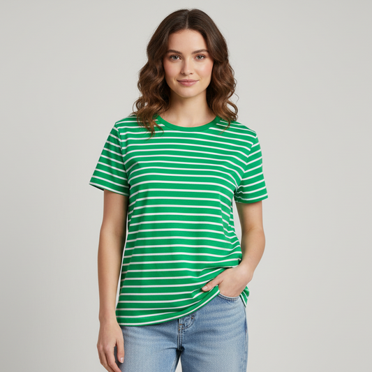 Women's Handmade Cotton Tee - Grassy