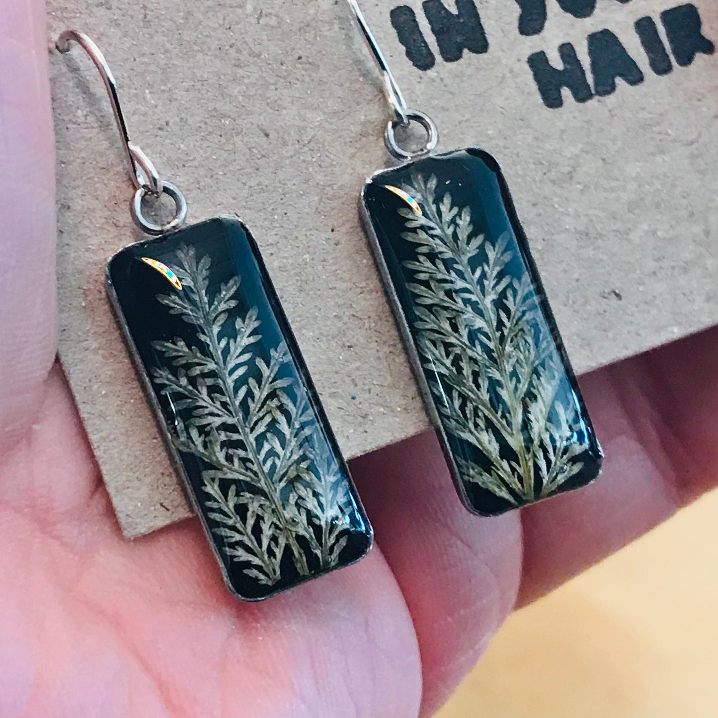 Australian flora Resin & Sterling Silver Earrings - large