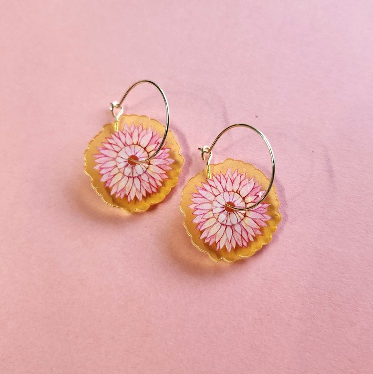 Native flower dangle earrings
