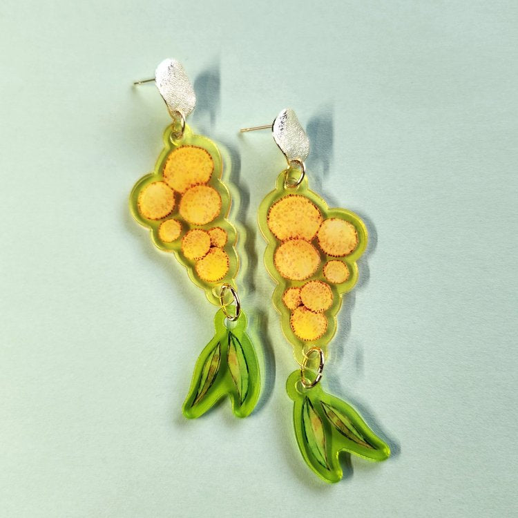 Native flower dangle earrings