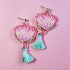 Native flower dangle earrings