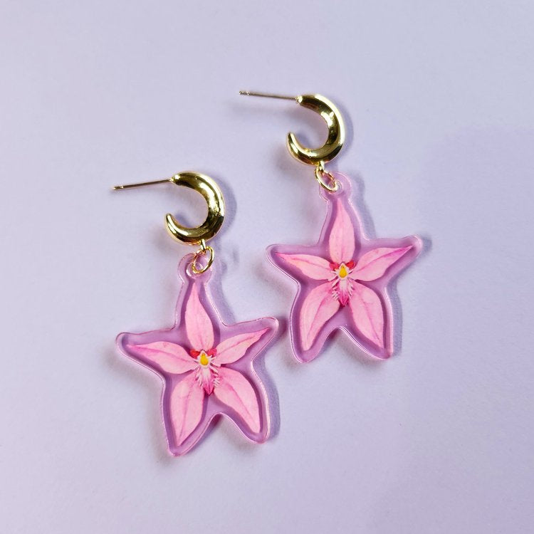 Native flower dangle earrings