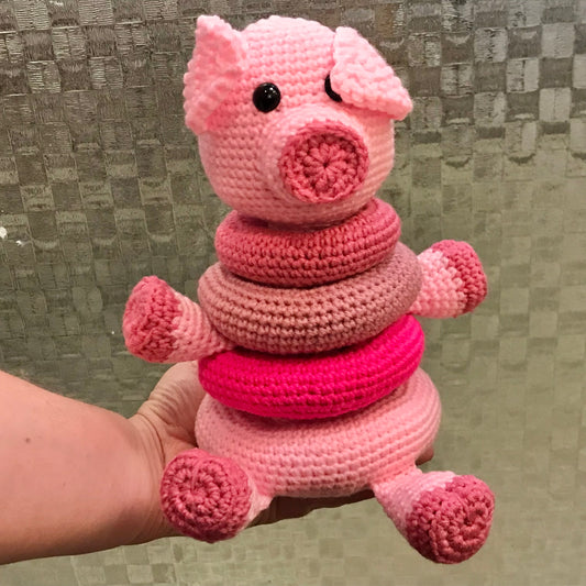 Piggy Ring Stacker Crochet Toy