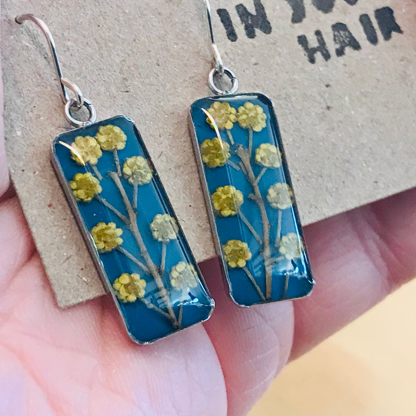 Australian flora Resin & Sterling Silver Earrings - large