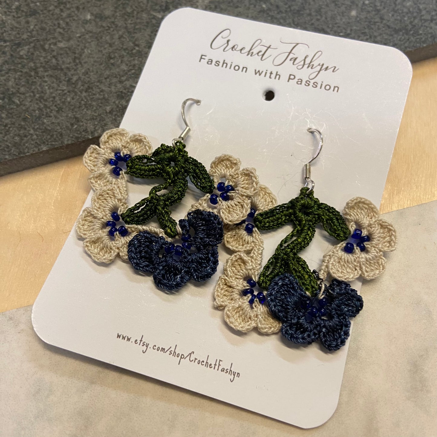 Handcrafted Crochet Earrings - Bunch of Flowers