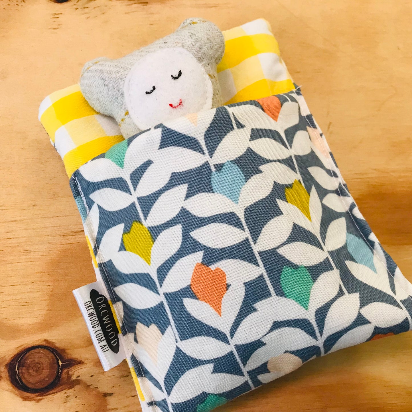 Handmade OOAK Mini Sleepy Bear with Sleeping Bag