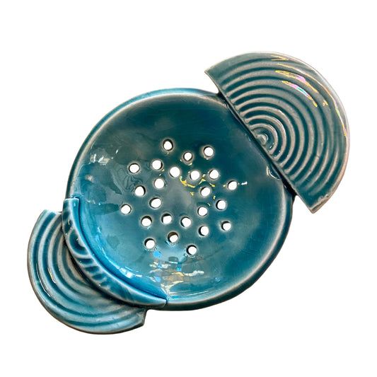 Handcrafted Pottery Tea Strainer - Aqua