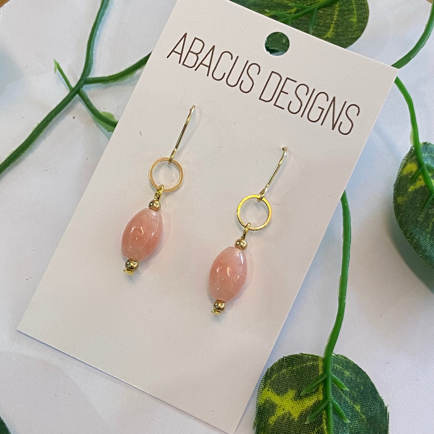 Colourful Glass & Brass Dangle Earrings