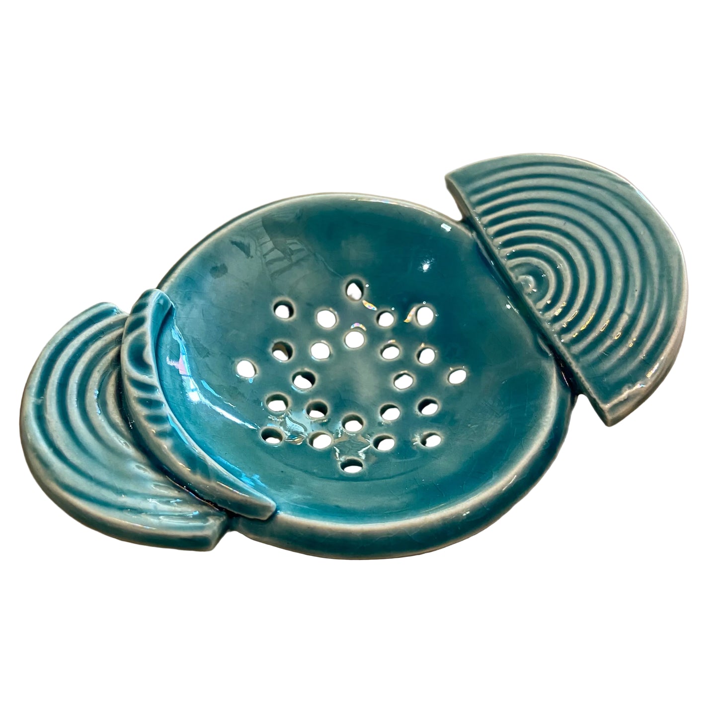 Handcrafted Pottery Tea Strainer - Aqua