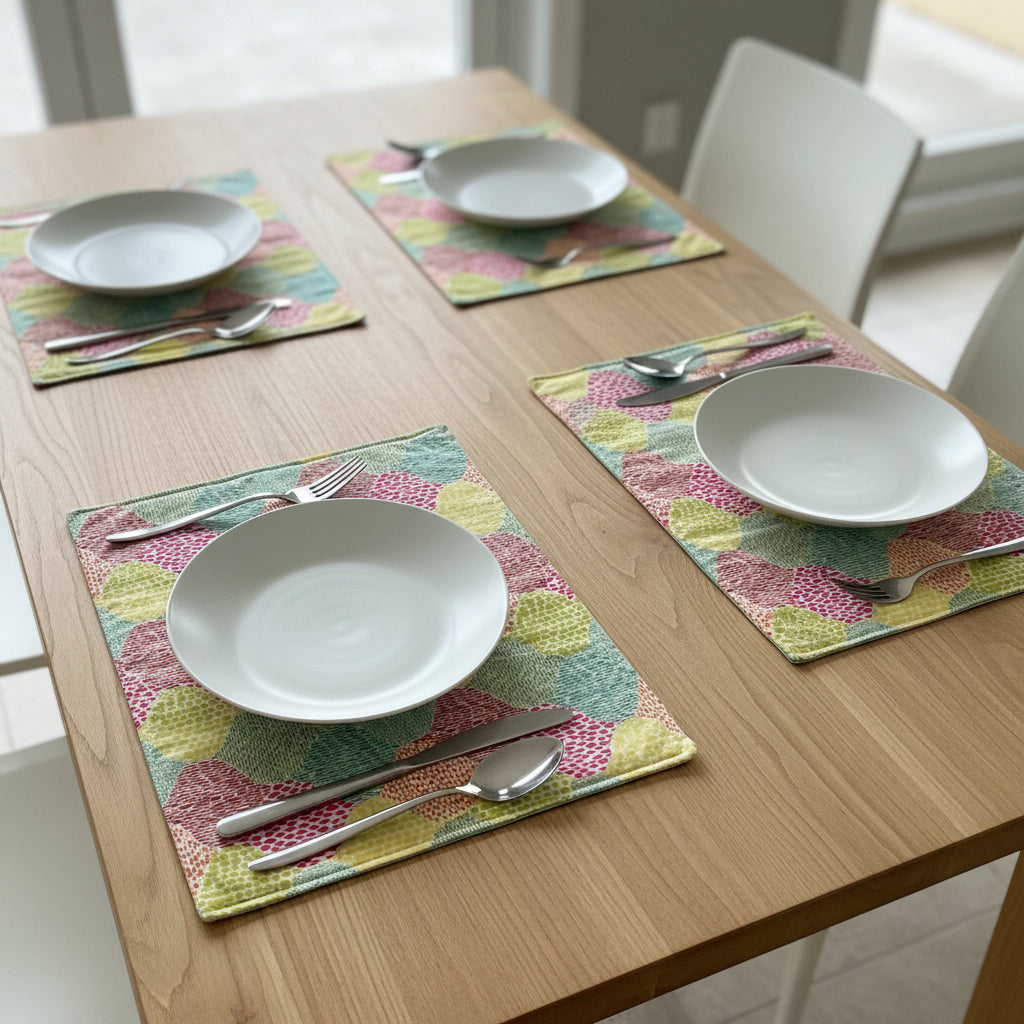 Reversible Placemats - Confetti Carnival with Teal Reverse (set of 4)