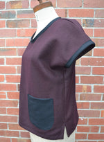 Women's Handmade Rider Vest - Aubergine Wool