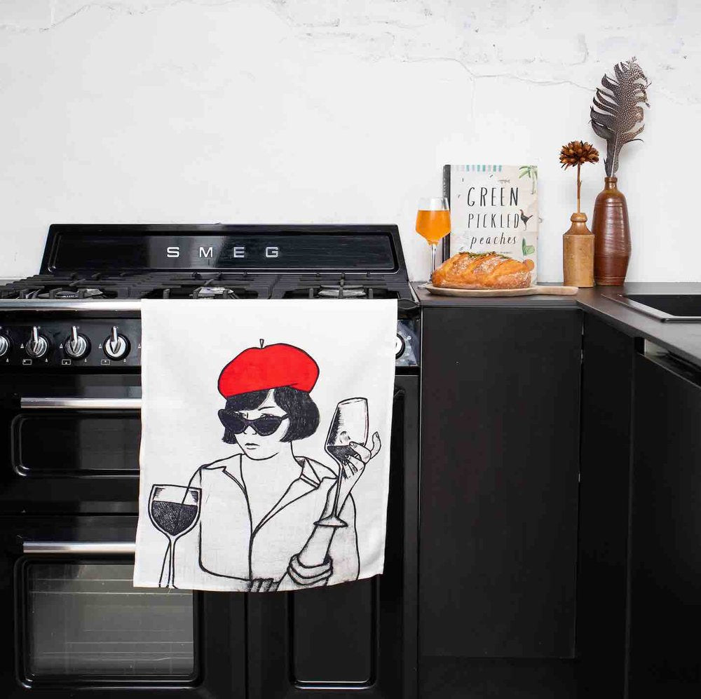 Original Art Print Linen Tea Towel