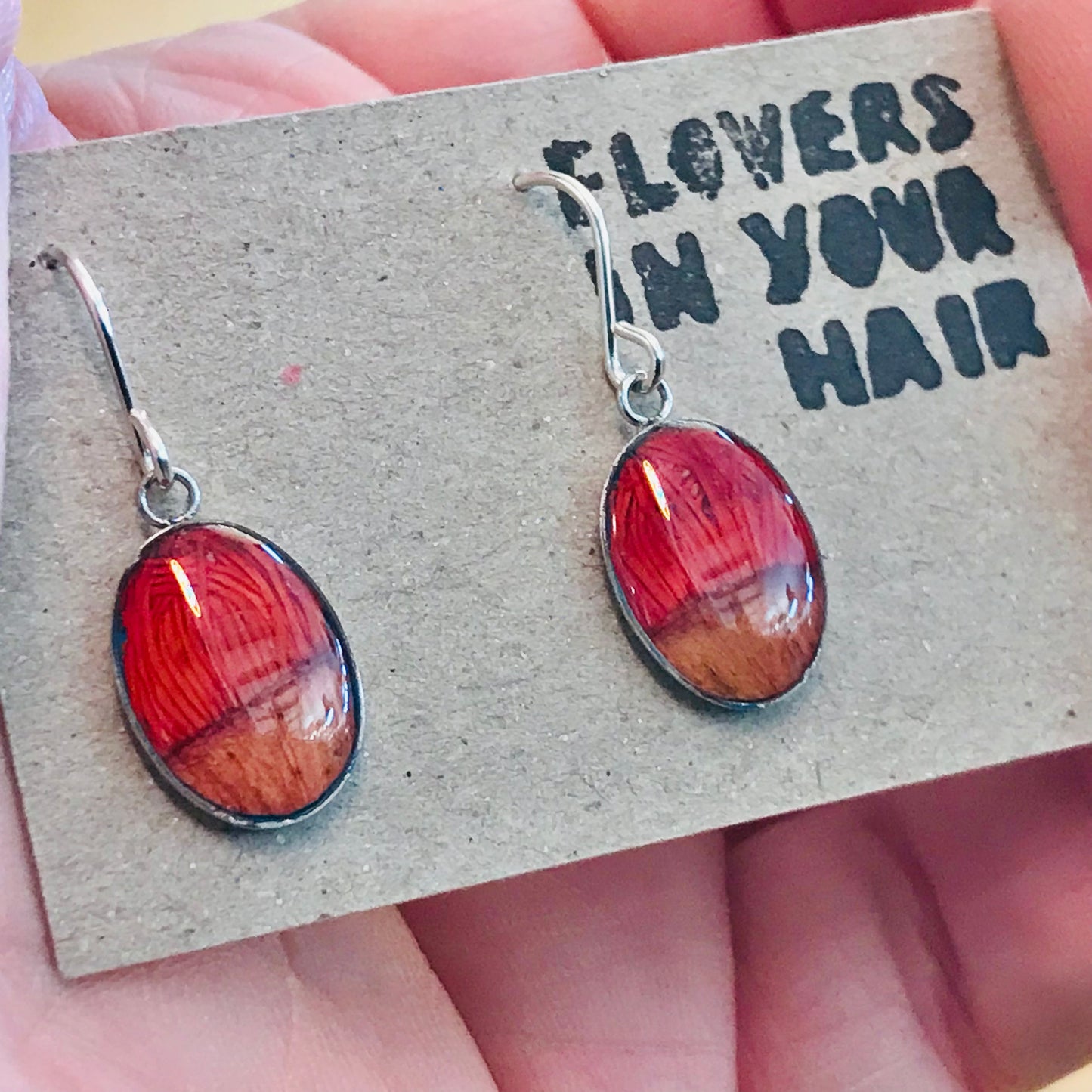 Australian flora Resin & Sterling Silver Earrings - small