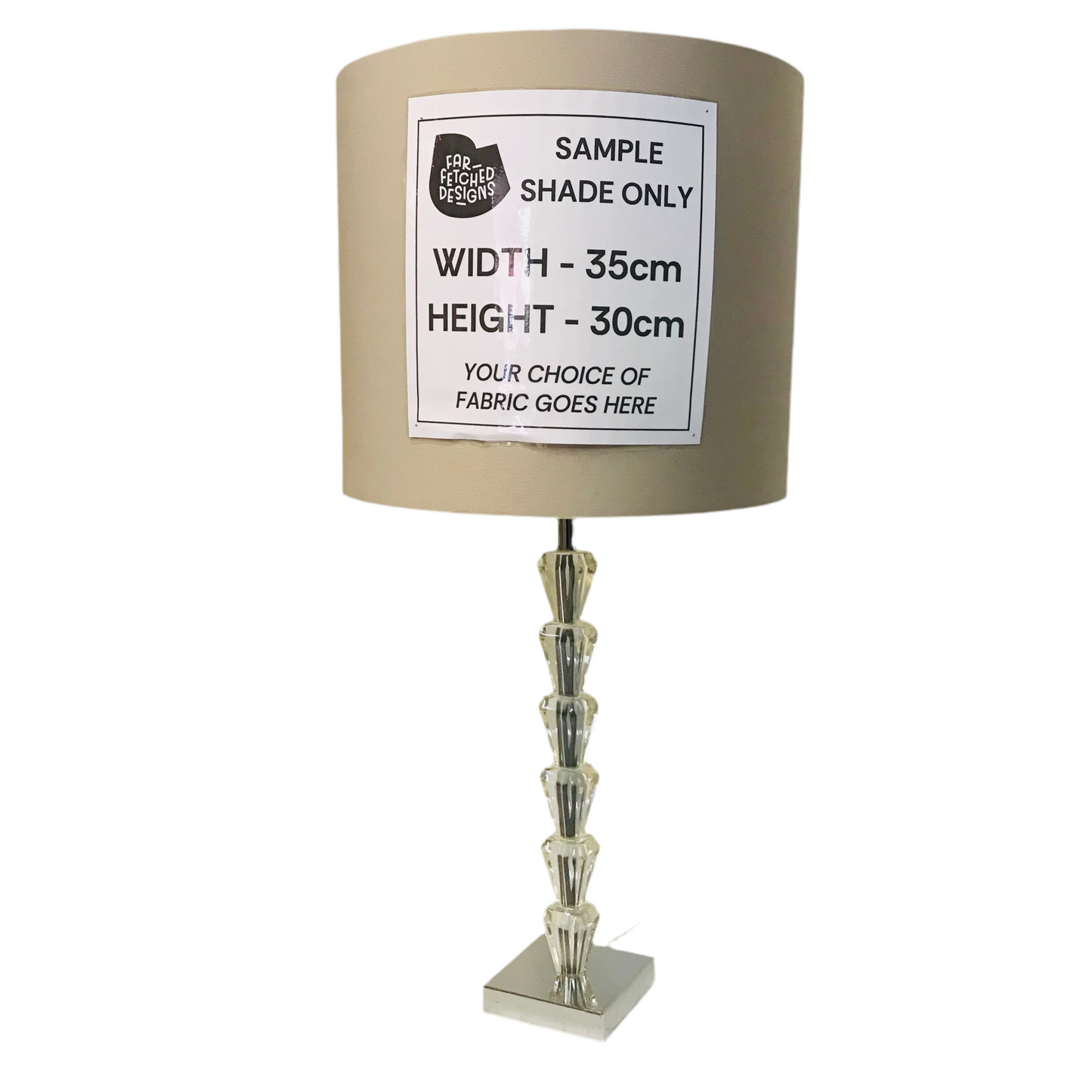 Lamp Base Only - Acrylic Stacked Diamond Chrome Table Lamp