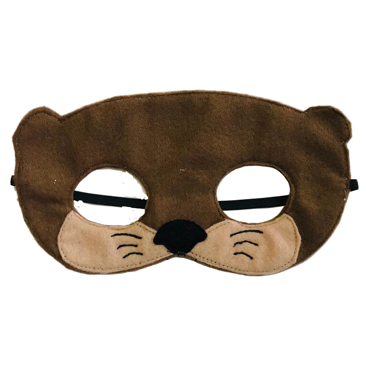 Brown animal-themed eye mask on a white background