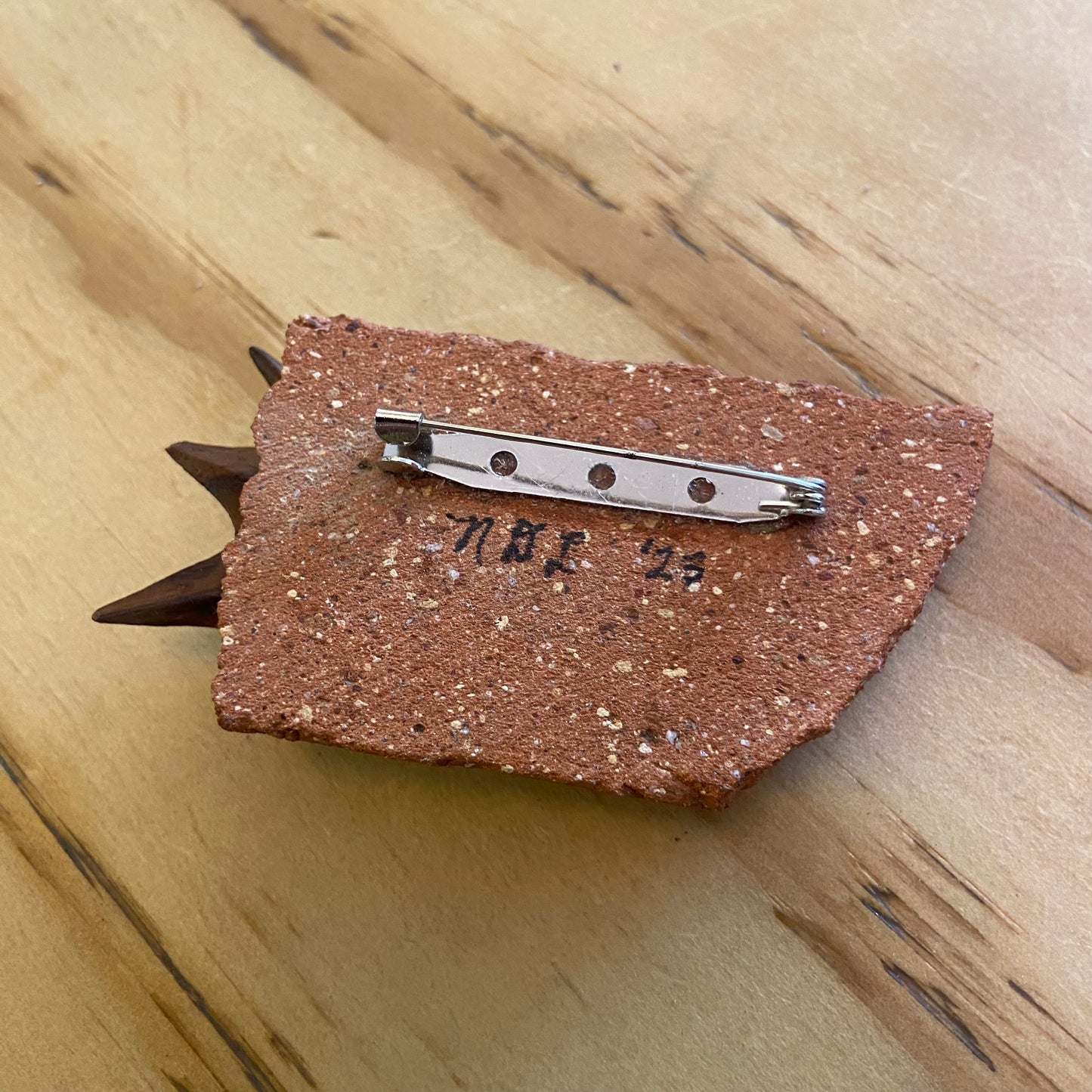 Found Object Brooch - Fish on a Brick 2
