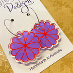 Laser Cut Flower Disc Perspex Earrings