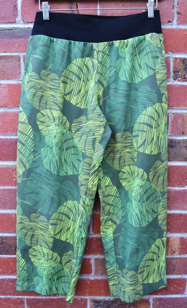 Women's Handmade Band Pants - Monstera