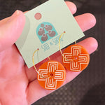 Art Deco Acrylic Earrings - Sunny Hoops