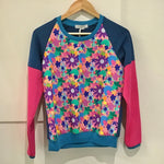 Women's Handmade Long Sleeve Raglan Top - Happy Floral