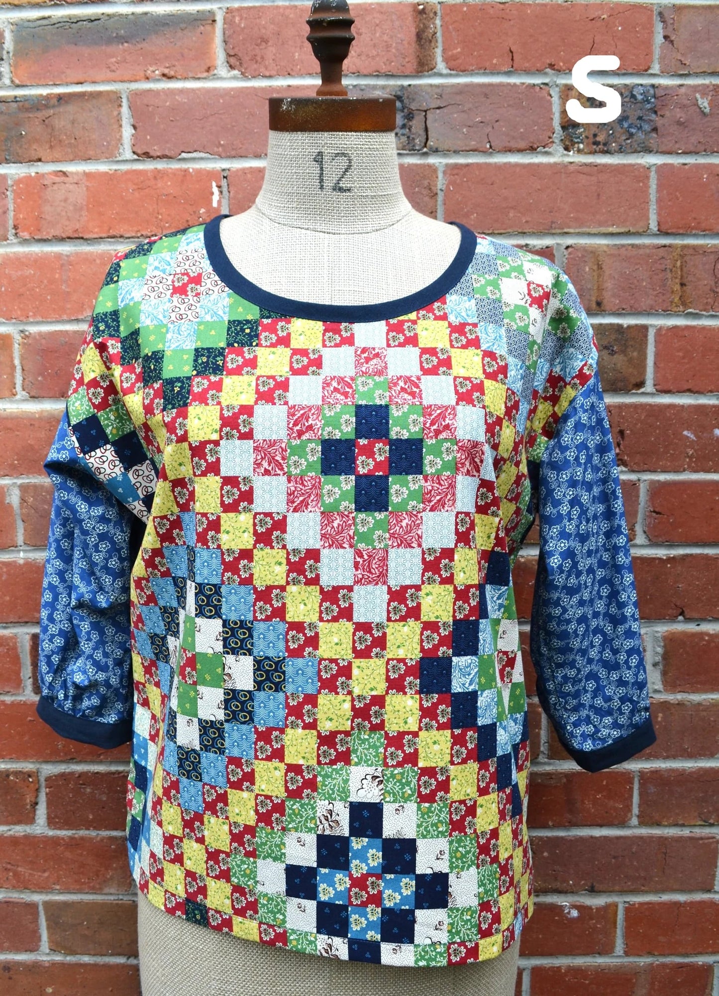 Women's Handmade Poet Top - Postage Stamp