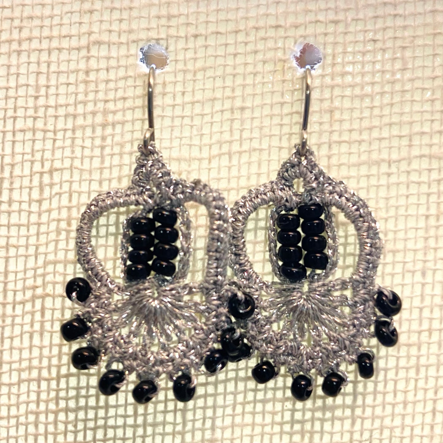 Handcrafted Crochet Earrings - Persian Style with Bead Detail