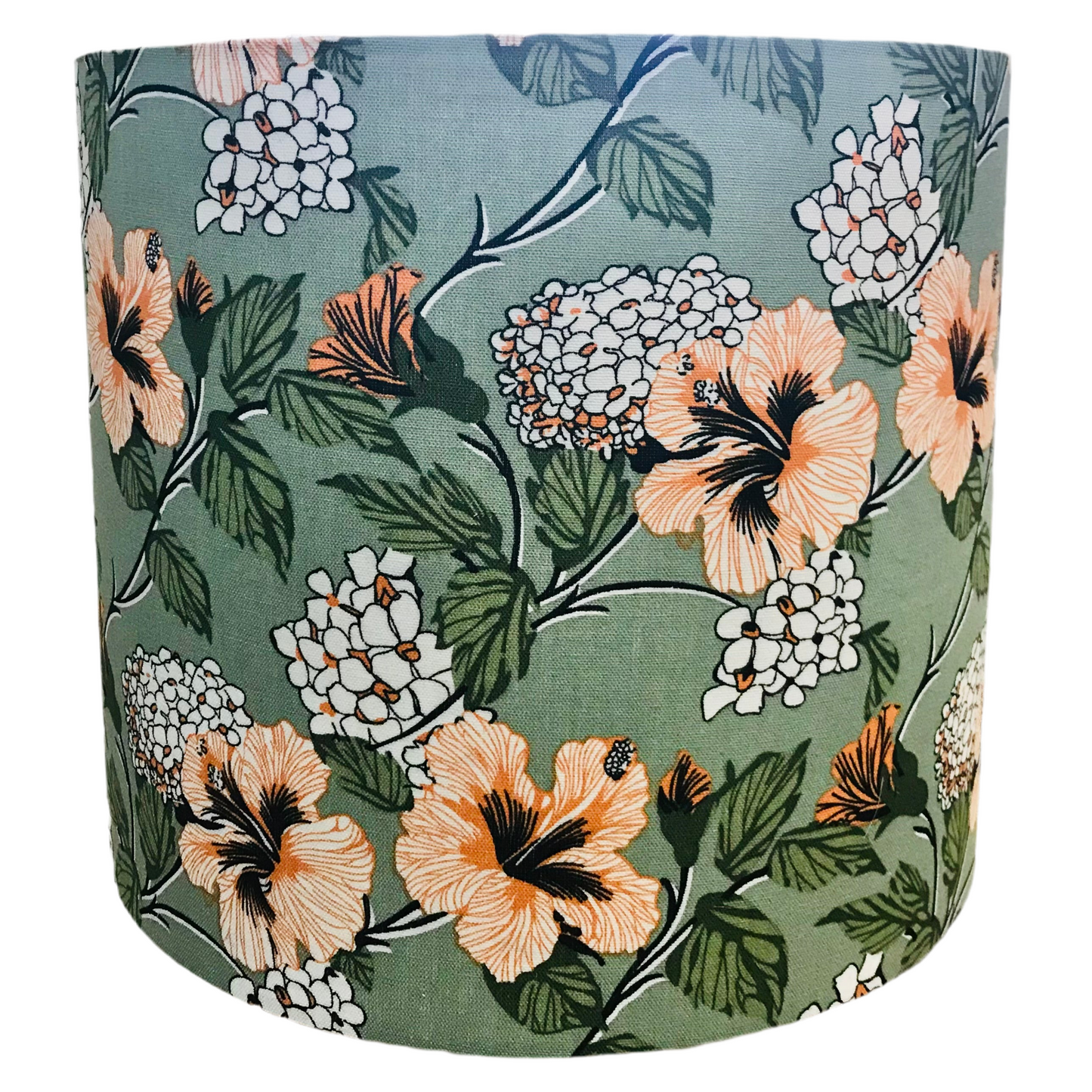 Custom Lamp Shade only - Sage Floral Linen