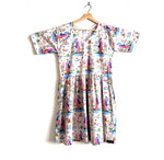Women’s Handmade Ripple Dress with Pockets (short) - TILDA / MEDIUM