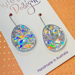 Bold Perspex Drop Disc Earrings - Mini