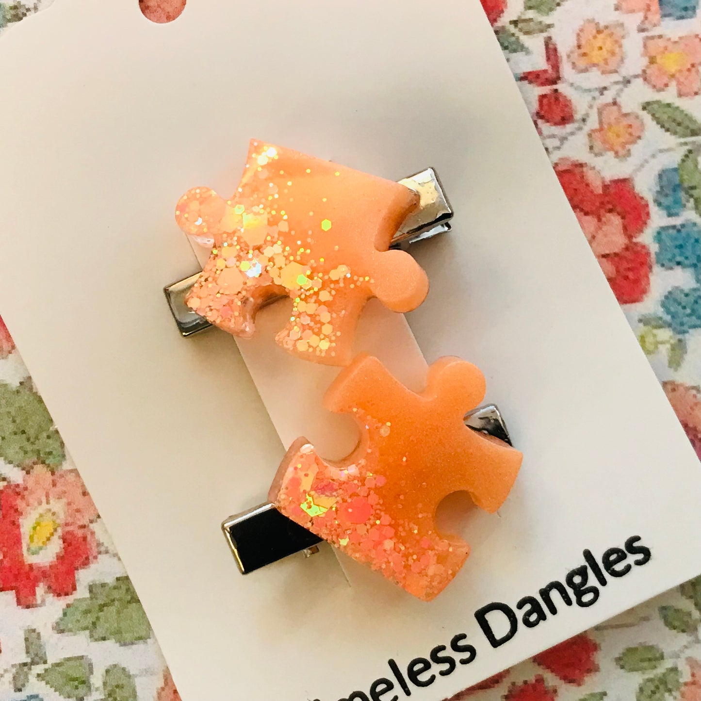 Resin Sparkle Hair Clips - Mini Set of 2