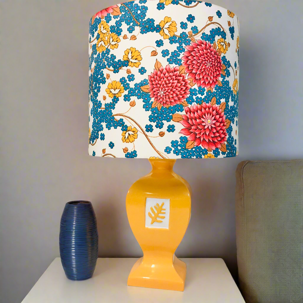 Oversized Orange floral Table Lamp