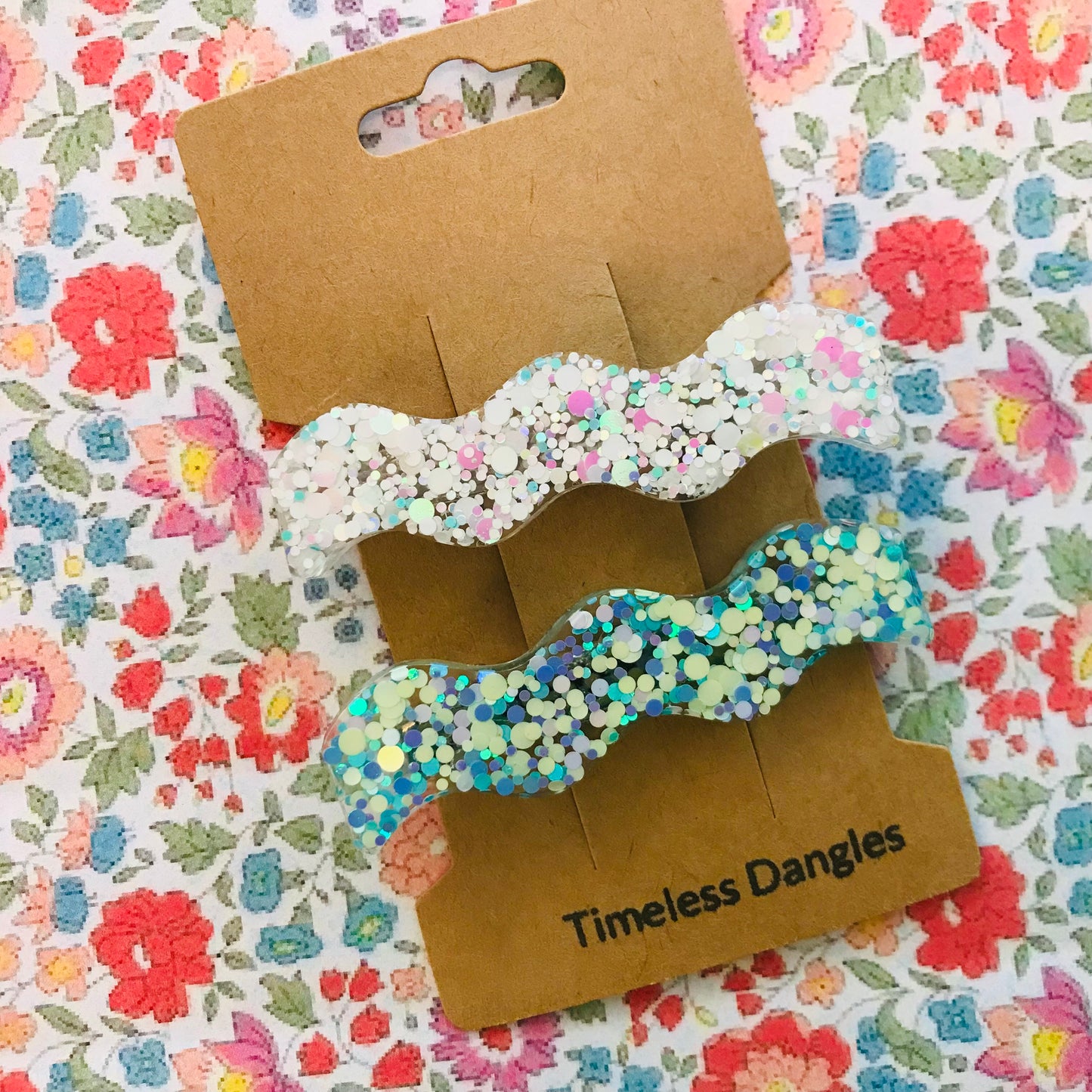 Resin Sparkle Hair Clips - Set of 2