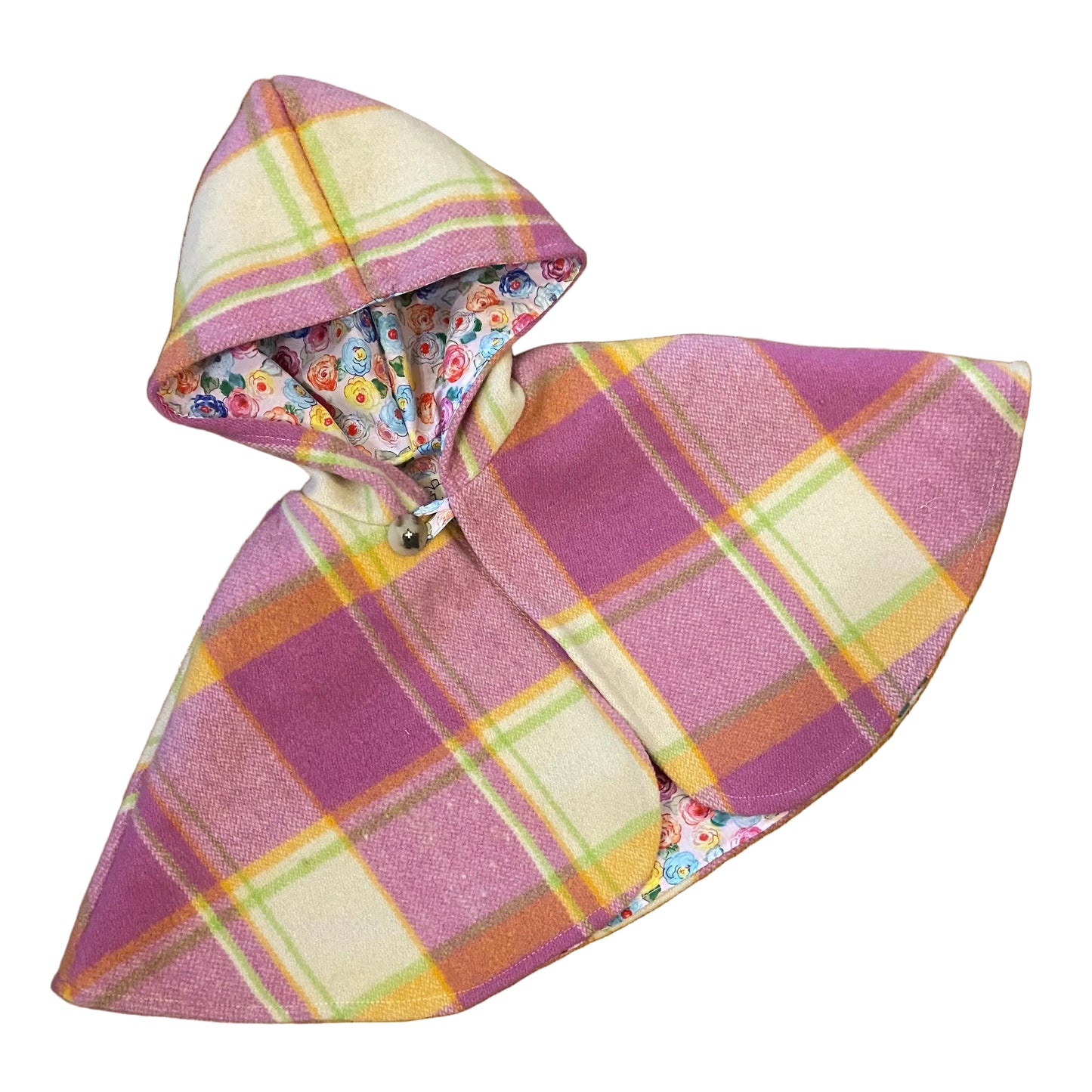 Vintage Blanket Woollen Cape - Pink