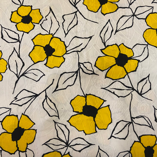 Custom Lamp Shade only - Vintage Yellow Flowers Damask