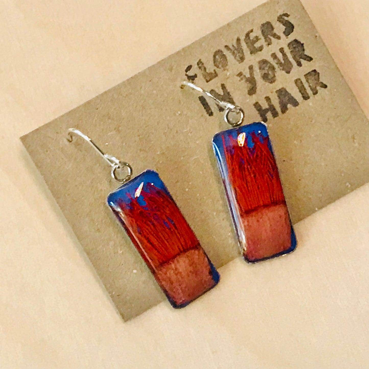 Australian flora Resin & Sterling Silver Earrings - large