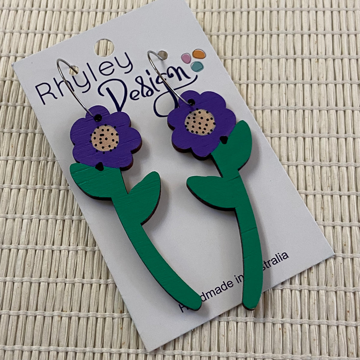 Flower Stem Statement Earrings