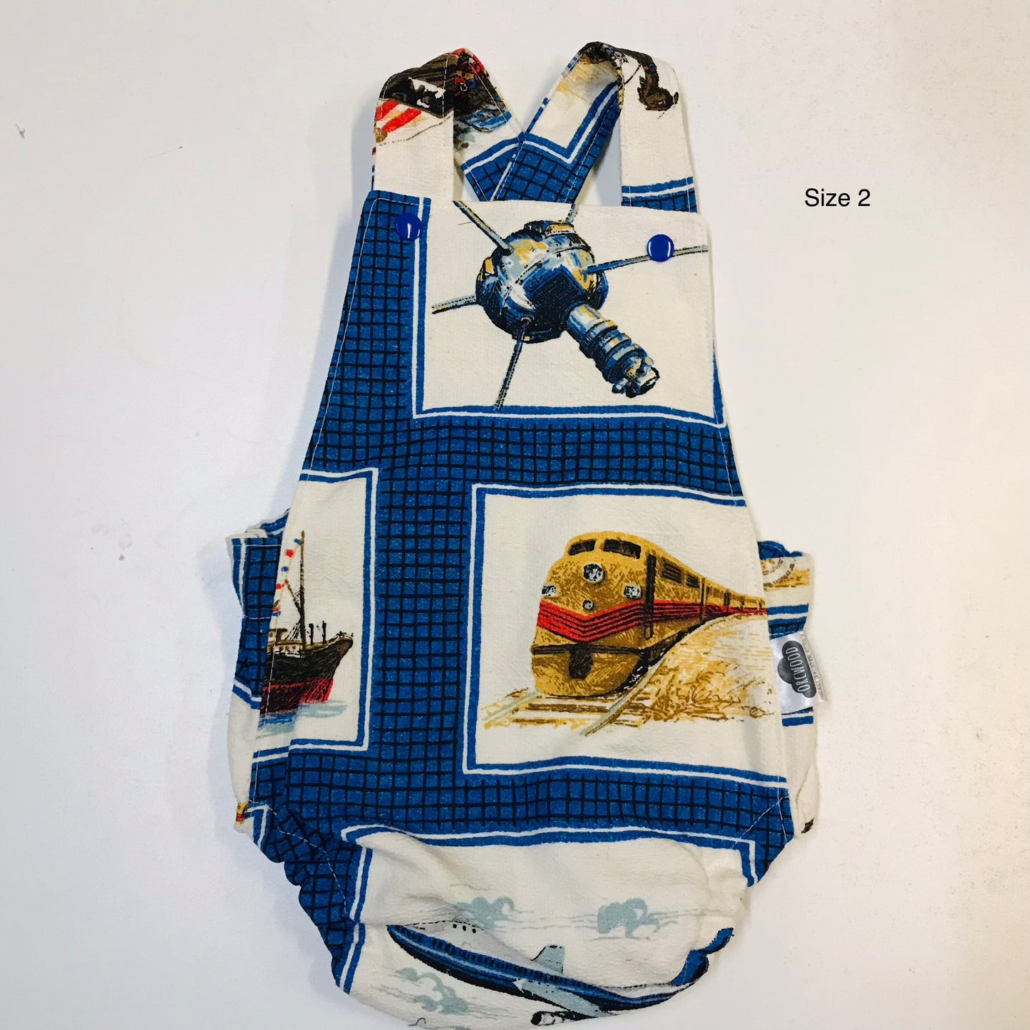 Baby Toddler Summer Romper - Transport Barkcloth