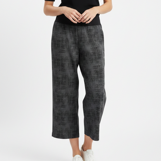Women's Handmade Band Pants - Gravel Jacquard