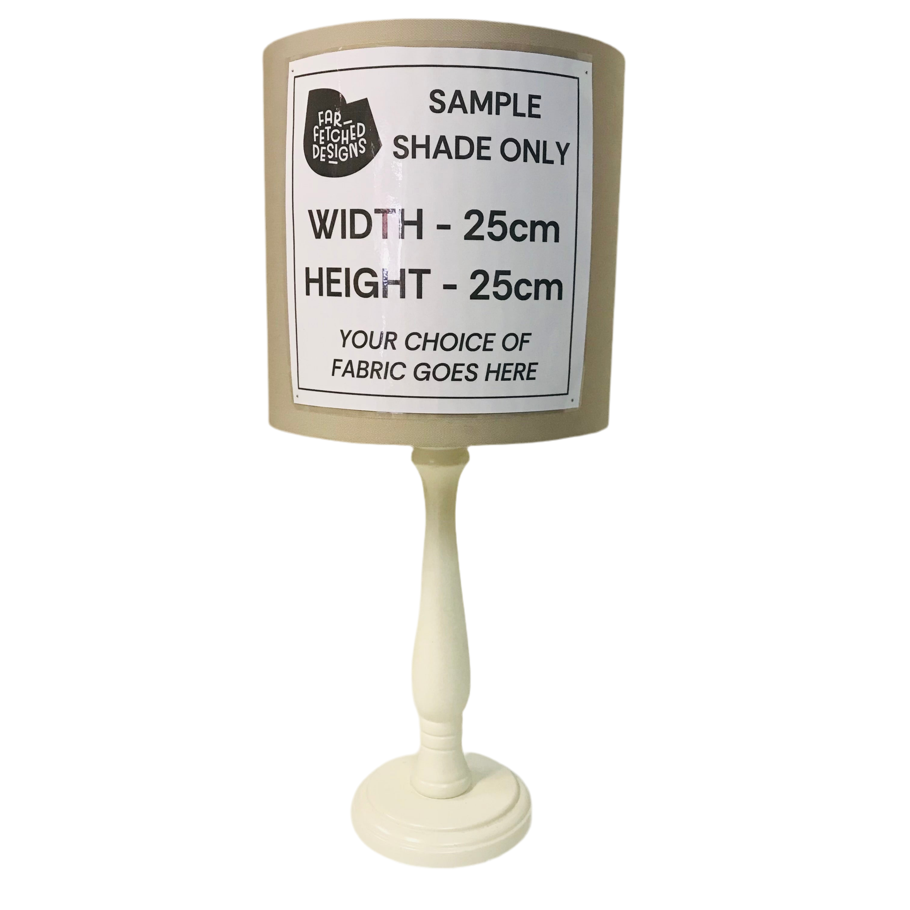 Lamp Base Only - Off-White Painted Timber Turned Table Lamp